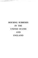 Tapa de Housing subsidies in the United States and England