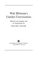 Tapa de Walt Whitman's Camden conversations