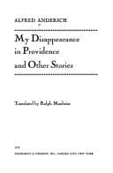 Tapa de My disappearance in Providence, and other stories