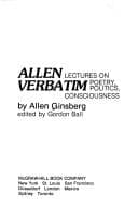 Tapa de Allen verbatim: lectures on poetry, politics, consciousness
