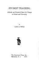 Tapa de Student teaching: attitude and research bases for change in school and university