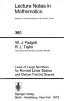 Tapa de Laws of large numbers for normed linear spaces and certain Fréchet spaces