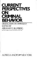 Tapa de Current perspectives on criminal behavior
