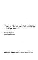 Tapa de Early national education: 1776-1830