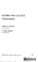 Tapa de Algebra and calculus for business