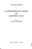 Tapa de La philosophie de l'amour chez Raymond Lulle