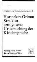 Tapa de Strukturanalytische Untersuchung der Kindersprache