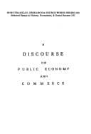 Tapa de A discourse on public economy and commerce