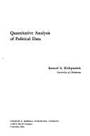 Tapa de Quantitative analysis of political data