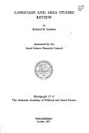 Tapa de Language and area studies review