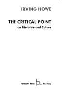 Tapa de The critical point, on literature and culture