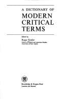 Tapa de A dictionary of modern critical terms