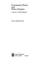 Tapa de Community Power and Policy: Review Urban Research