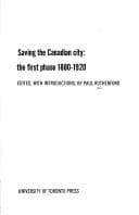 Tapa de Saving the Canadian city, the first phase 1880-1920