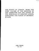 Tapa de The Survey of London: being the first volume of the register of the Committee for the Survey of the Memorials of Greater London, containing the Parish of Bromley-by-Bow
