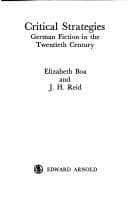 Tapa de Critical strategies: German fiction in the twentieth century
