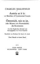 Tapa de Austria as it is: or sketches of continental courts. Österreich, wie es ist, oder Skizzen von Fürstenhöfen des Kontinents