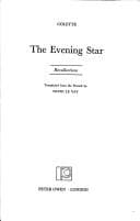 Tapa de The evening star: recollections