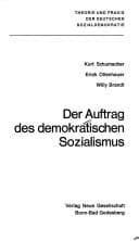 Tapa de Der Auftrag des demokratischen Sozialismus