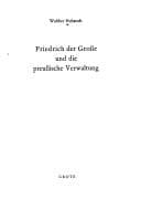 Tapa de Friedrich der Grosse und die preussische Verwaltung