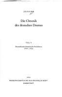 Tapa de Die Chronik des deutschen Dramas.