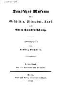 Tapa de Deutsches Museum für Geschichte, Literatur, Kunst und Alterthumsforschung