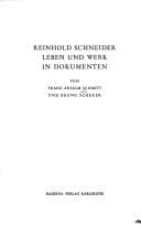 Tapa de Reinhold Schneider:  Leben und Werk in Dokumenten