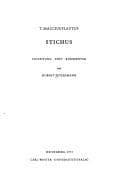 Tapa de T. Maccius Plautus