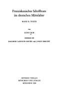 Tapa de Franziskanisches Schrifttum im deutschen Mittelalter