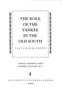 Tapa de The role of the Yankee in the old South
