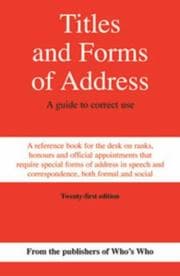 Tapa de Titles and forms of address