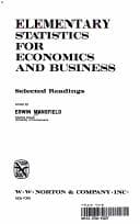 Tapa de Elementary statistics for economics and business