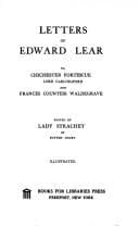 Tapa de Letters of Edward Lear to Chichester Fortescue