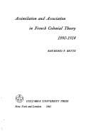 Tapa de Assimilation and association in French colonial theory, 1890-1914
