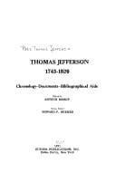 Tapa de Thomas Jefferson, 1743-1826: chronology-documents-bibliographical aids