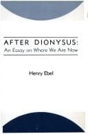 Tapa de After Dionysus: an essay on where we are now