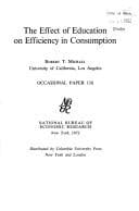 Tapa de The effect of education on efficiency in consumption