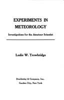 Tapa de Experiments in meteorology, investigations for the amateur scientist