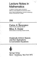 Tapa de Analytically uniform spaces and their applications to convolution equations