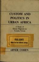 Tapa de Custom & politics in urban Africa