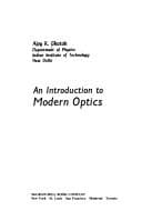 Tapa de An introduction to modern optics