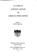 Tapa de An index to scientific articles on American Jewish history