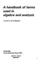 Tapa de A handbook of terms used in algebra and analysis