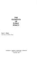 Tapa de The elements of public policy