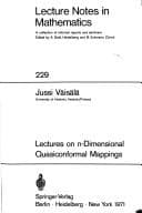 Tapa de Lectures on n-dimensional quasiconformal mappings