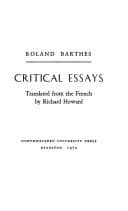 Tapa de Critical essays