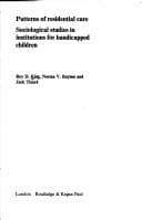 Tapa de Patterns of residential care: sociological studies in institutions for handicapped children