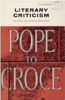 Tapa de Literary criticism, Pope to Croce