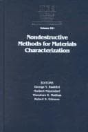 Tapa de Nondestructive methods for materials characterization