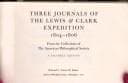 Tapa de Three journals of the Lewis & Clark expedition, 1804-1806